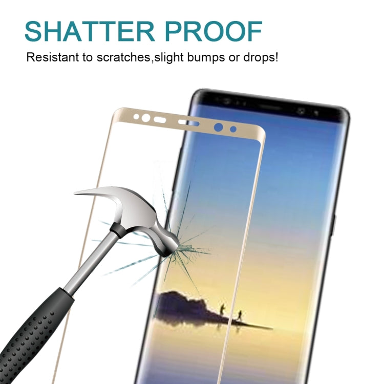 25 PCS For Galaxy Note 8 0.3mm 9H Surface Hardness 3D Curved Silk-screen Full Screen Tempered Glass Screen Protector