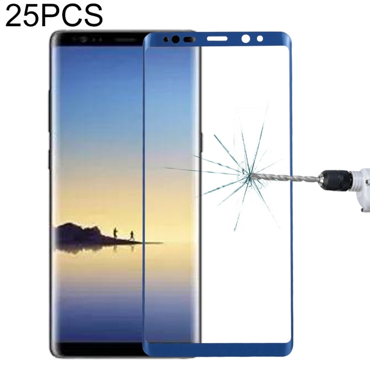 25 PCS For Galaxy Note 8 0.3mm 9H Surface Hardness 3D Curved Silk-screen Full Screen Tempered Glass Screen Protector