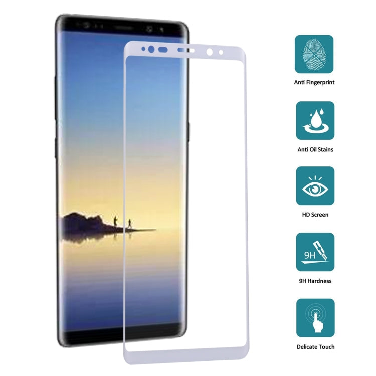 25 PCS For Galaxy Note 8 0.3mm 9H Surface Hardness 3D Curved Silk-screen Full Screen Tempered Glass Screen Protector