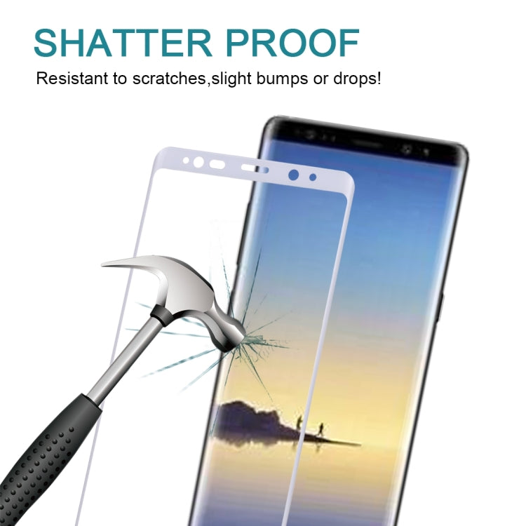25 PCS For Galaxy Note 8 0.3mm 9H Surface Hardness 3D Curved Silk-screen Full Screen Tempered Glass Screen Protector