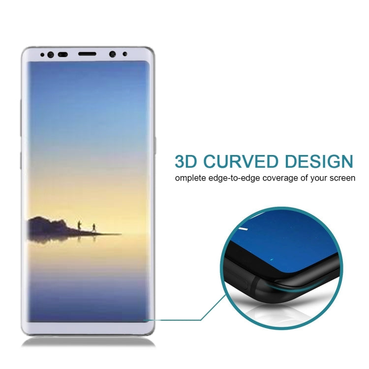 25 PCS For Galaxy Note 8 0.3mm 9H Surface Hardness 3D Curved Silk-screen Full Screen Tempered Glass Screen Protector
