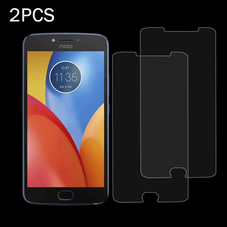 2 PCS for Motorola Moto E4 0.3mm 9H Surface Hardness 2.5D Explosion-proof Tempered Glass Non-full Screen Film