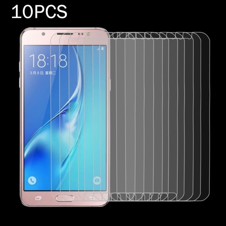 10 PCS for Galaxy J5 (2017) / J530 (US Version) 0.3mm 9H Surface Hardness 2.5D Explosion-proof Tempered Glass Non-full Screen Film