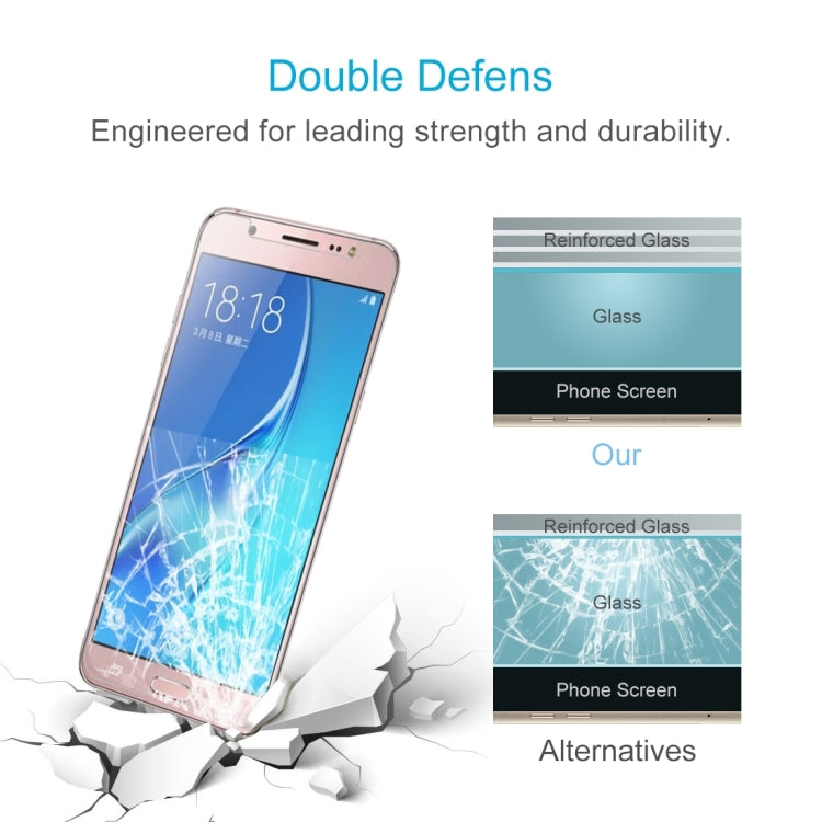 10 PCS for Galaxy J5 (2017) / J530 (US Version) 0.3mm 9H Surface Hardness 2.5D Explosion-proof Tempered Glass Non-full Screen Film