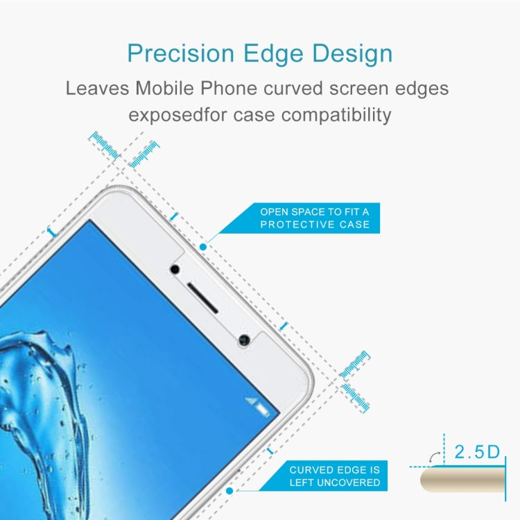 2 PCS for  Huawei Y7 0.3mm 9H Surface Hardness 2.5D Explosion-proof Non-full Screen Tempered Glass Screen Film