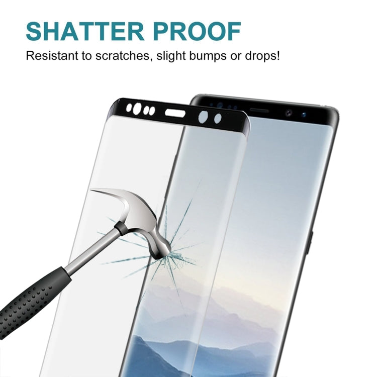 25 PCS For Galaxy Note 8 0.3mm 9H Surface Hardness 3D Explosion-proof Full Screen Tempered Glass Film (Black)