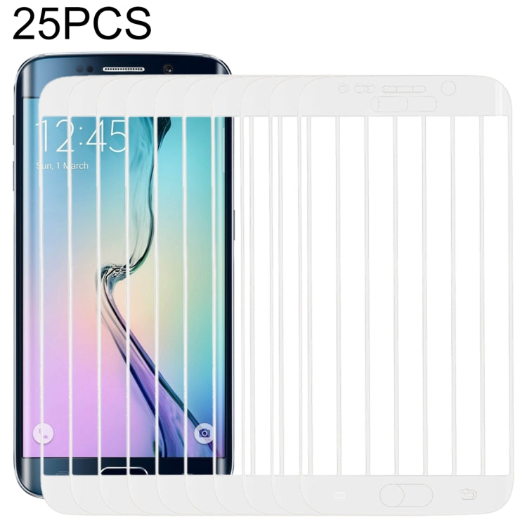 25 PCS For Galaxy S6 edge 0.3mm 9H Surface Hardness 3D Explosion-proof Colorized Electroplating Tempered Glass Full Screen Film