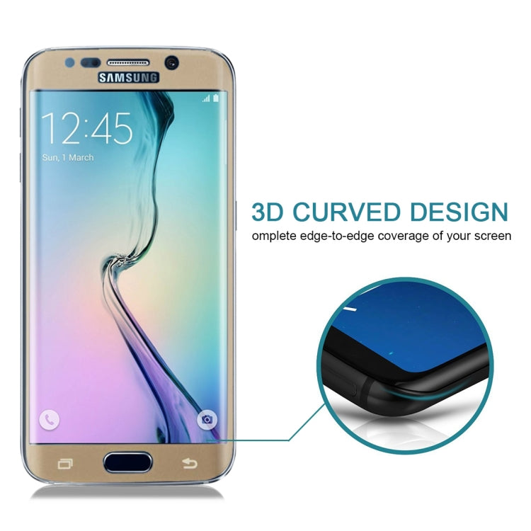 25 PCS For Galaxy S6 Edge 0.3mm 9H Surface Hardness 3D Curved Full Screen Cover Explosion-proof Tempered Glass Film