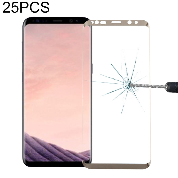 25 PCS For Galaxy S8 / G950 0.3mm 9H Surface Hardness 3D Curved Silk-screen Full Screen Tempered Glass Screen Protector