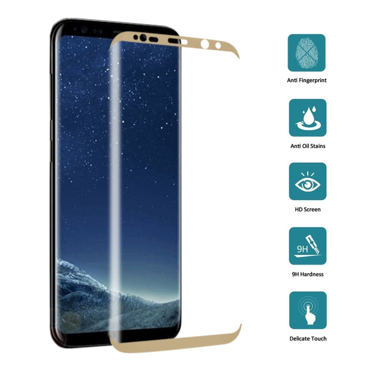 25 PCS For Galaxy S8 / G950 0.3mm 9H Surface Hardness 3D Curved Silk-screen Full Screen Tempered Glass Screen Protector
