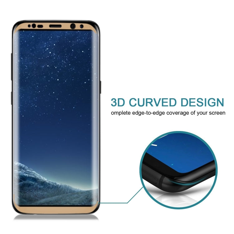 25 PCS For Galaxy S8 / G950 0.3mm 9H Surface Hardness 3D Curved Silk-screen Full Screen Tempered Glass Screen Protector