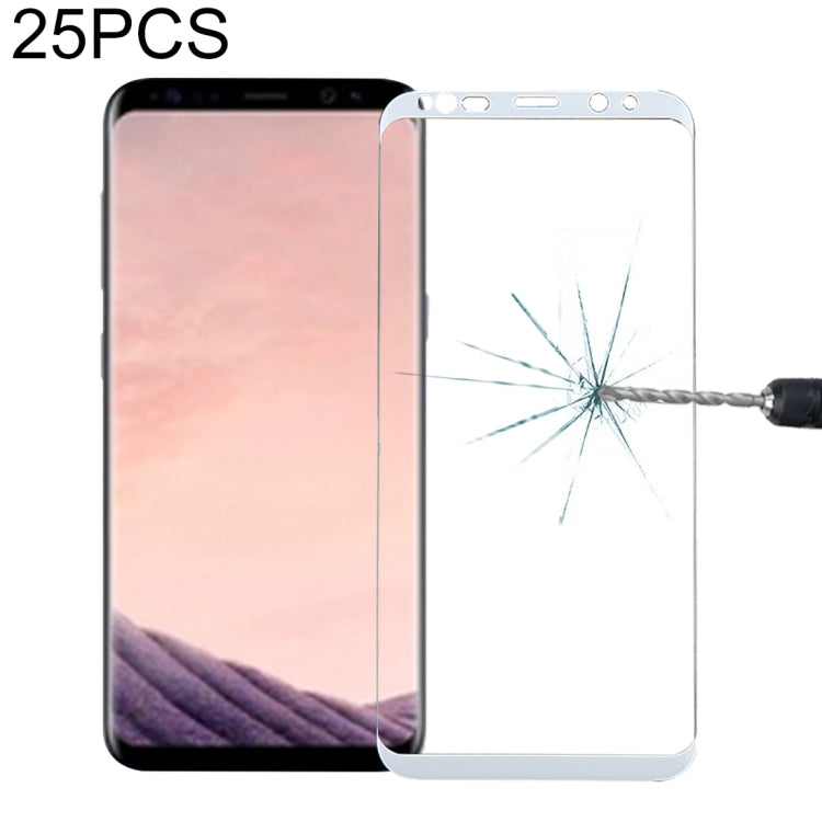25 PCS For Galaxy S8 / G950 0.3mm 9H Surface Hardness 3D Curved Silk-screen Full Screen Tempered Glass Screen Protector
