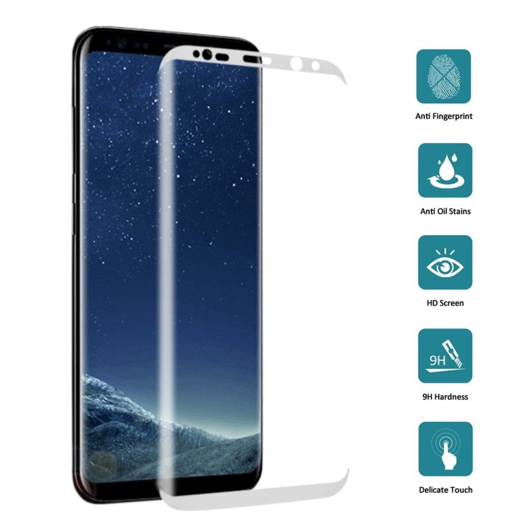 25 PCS For Galaxy S8 / G950 0.3mm 9H Surface Hardness 3D Curved Silk-screen Full Screen Tempered Glass Screen Protector