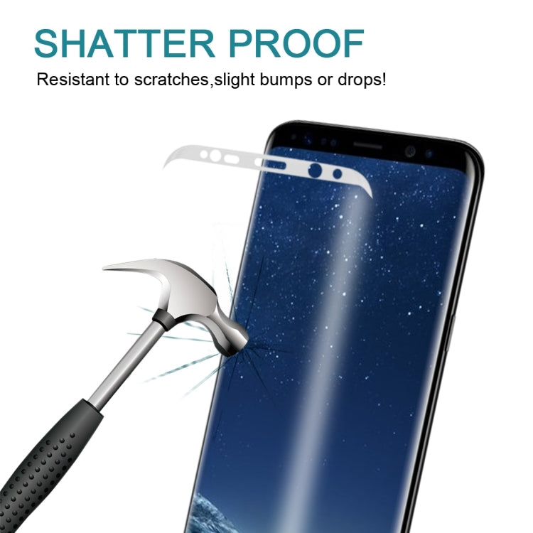 25 PCS For Galaxy S8 / G950 0.3mm 9H Surface Hardness 3D Curved Silk-screen Full Screen Tempered Glass Screen Protector