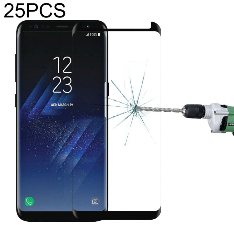 25 PCS For Galaxy S8 / G950 Case Friendly Screen Curved Tempered Glass Film