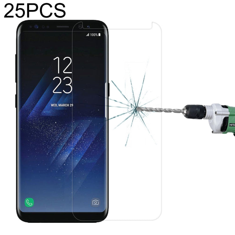 25 PCS For Galaxy S8 / G950 Case Friendly Screen Curved Tempered Glass Film