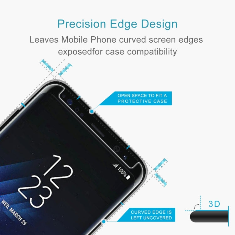 25 PCS For Galaxy S8 / G950 Case Friendly Screen Curved Tempered Glass Film