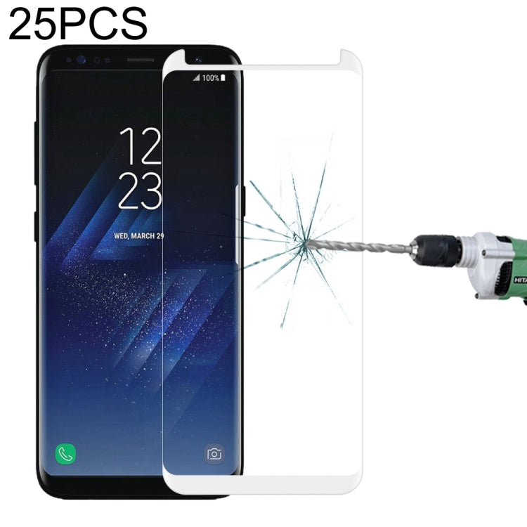25 PCS For Galaxy S8 / G950 Case Friendly Screen Curved Tempered Glass Film