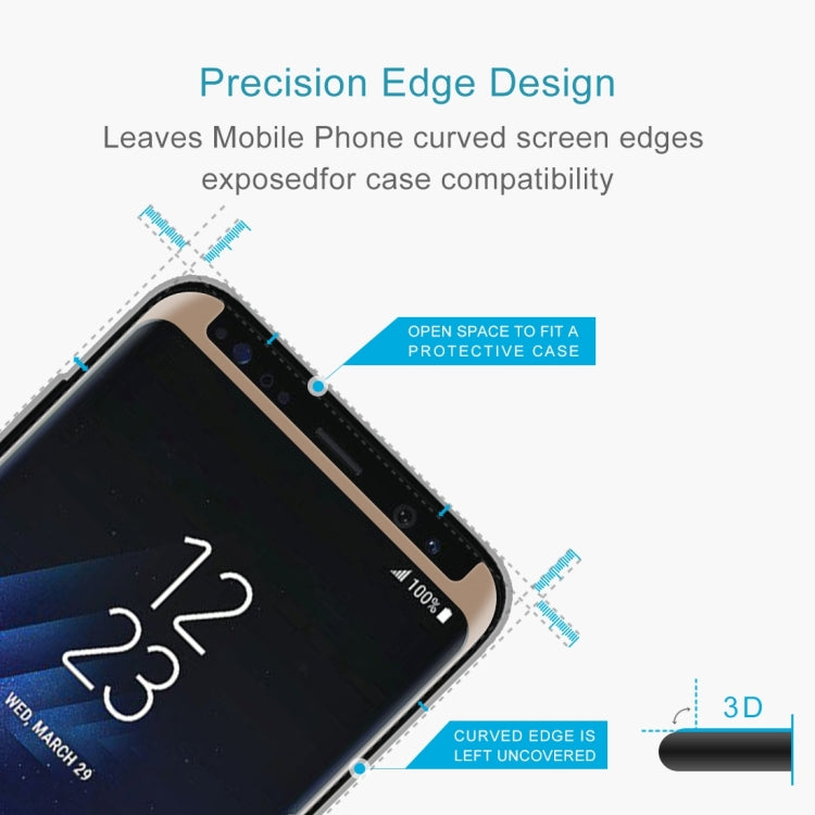 25 PCS For Galaxy S8 Plus / G955 0.26mm 9H Surface Hardness 3D Explosion-proof Non-full Edge Glue Screen Curved Case Friendly Tempered Glass Film