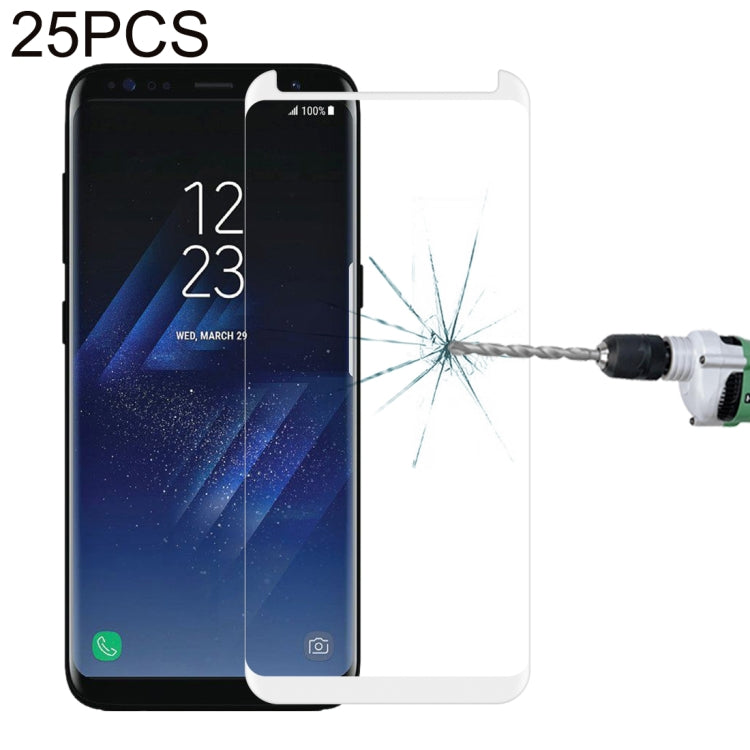 25 PCS For Galaxy S8 Plus / G955 0.26mm 9H Surface Hardness 3D Explosion-proof Non-full Edge Glue Screen Curved Case Friendly Tempered Glass Film