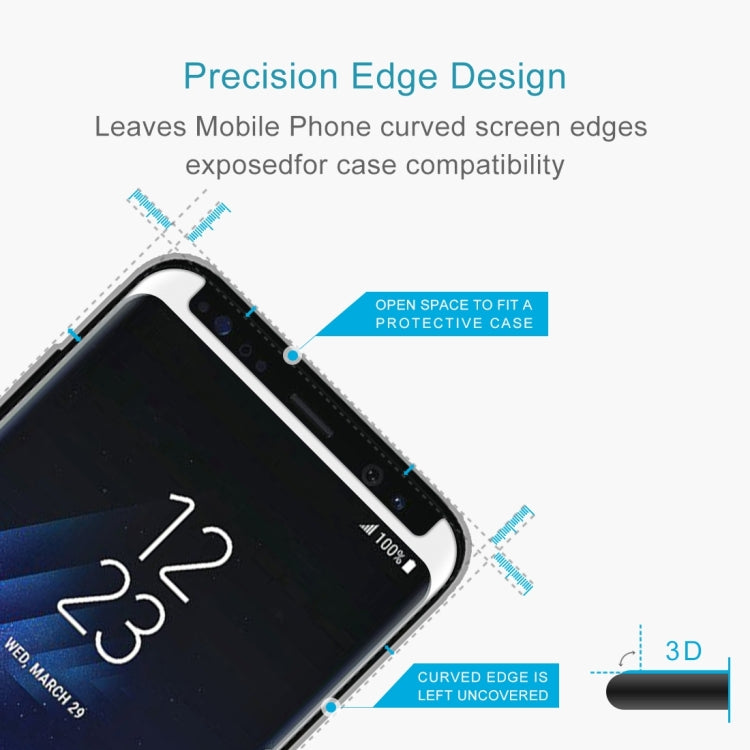 25 PCS For Galaxy S8 Plus / G955 0.26mm 9H Surface Hardness 3D Explosion-proof Non-full Edge Glue Screen Curved Case Friendly Tempered Glass Film