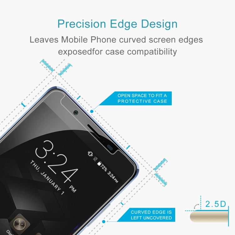 50 PCS for  Blackview P2 Lite 0.26mm 9H Surface Hardness Explosion-proof Non-full Screen Tempered Glass Screen Film, No Retail Package