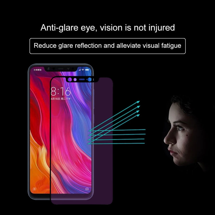 Ultra Thin 9H 3D Anti Blue-ray Full Screen Carbon Fiber Tempered Glass Film for Xiaomi Mi 8