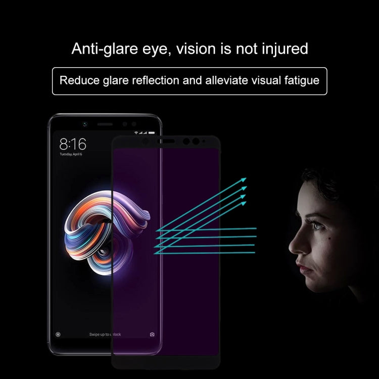 Ultra Thin 9H 3D Anti Blue-ray Full Screen Carbon Fiber Tempered Glass Film for Xiaomi Redmi Note 5