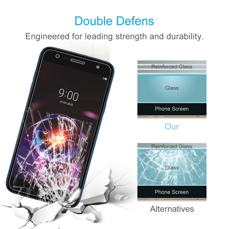 100 PCS 0.26mm 9H 2.5D Explosion-proof Tempered Glass Film for LG X power3