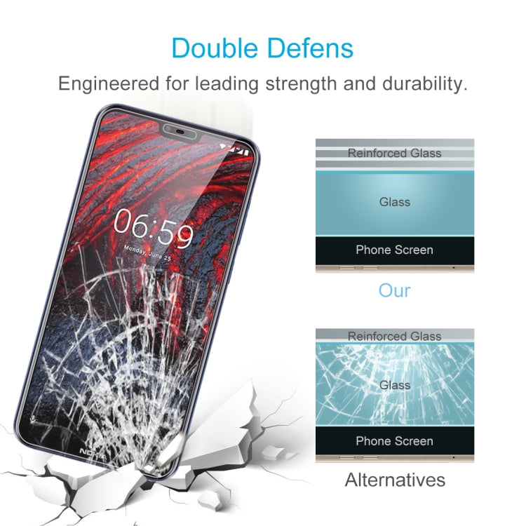 10 PCS 0.26mm 9H 2.5D Explosion-proof Tempered Glass Film for Nokia 6.1 Plus