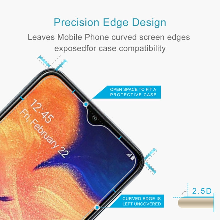 100 PCS 0.26mm 9H 2.5D Tempered Glass Film for Galaxy A10 / M10
