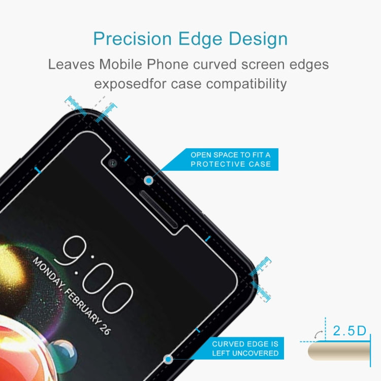 100 PCS 0.26mm 9H 2.5D Tempered Glass Film for LG K9