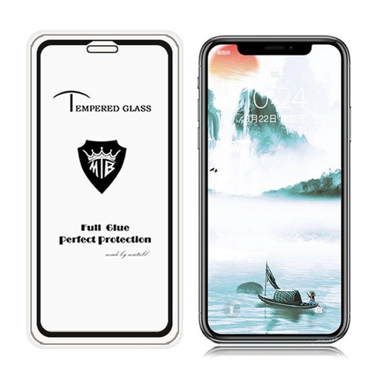 For iPhone XR Full Screen Full Glue Anti-fingerprint Tempered Glass Film (Black)