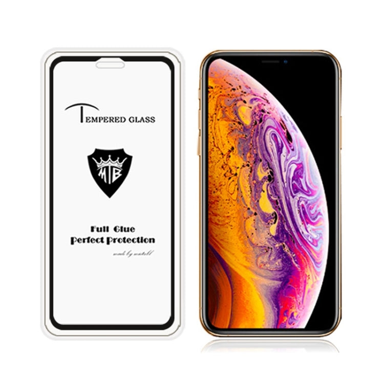 For iPhone X / XS Full Screen Full Glue Anti-fingerprint Tempered Glass Film(Black)