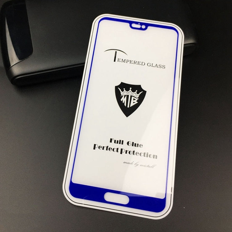 25 PCS MIETUBL Full Screen Full Glue Anti-fingerprint Tempered Glass Film for Huawei P20 (Blue)