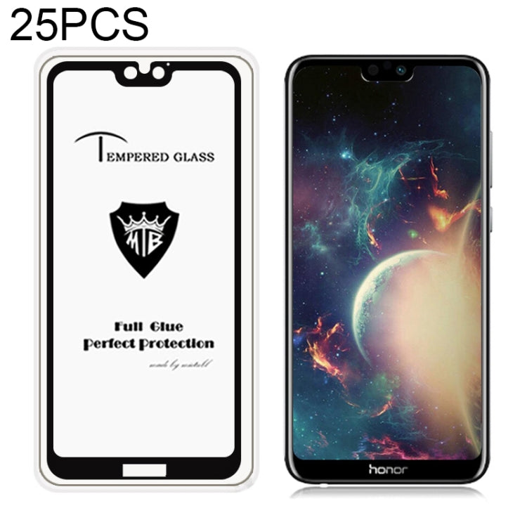25 PCS MIETUBL Full Screen Full Glue Anti-fingerprint Tempered Glass Film for Huawei Honor 9i (Black)