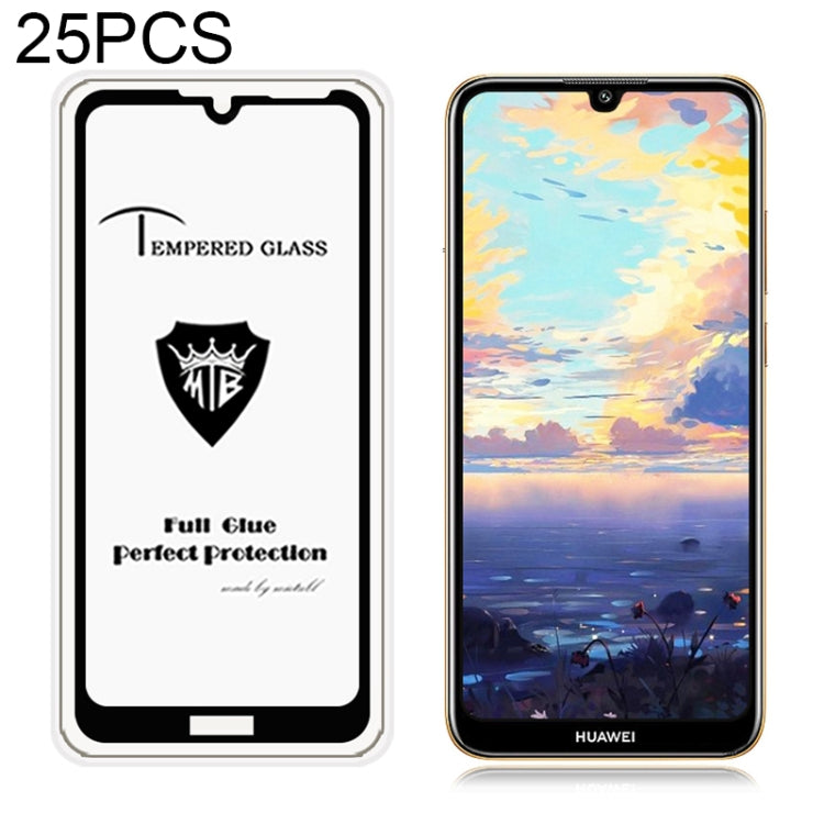 25 PCS MIETUBL Full Screen Full Glue Anti-fingerprint Tempered Glass Film for Huawei Honor Play 8A (Black)