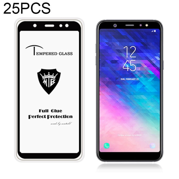 25 PCS MIETUBL Full Screen Full Glue Anti-fingerprint Tempered Glass Film for Galaxy A6+ (2018)