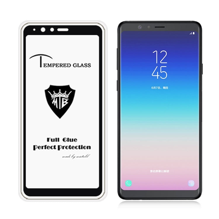 MIETUBL Full Screen Full Glue Anti-fingerprint Tempered Glass Film for Galaxy A8 Star / A9 Star (Black)