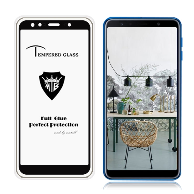 MIETUBL Full Screen Full Glue Anti-fingerprint Tempered Glass Film for Galaxy Galaxy A7 (2018) (Black)