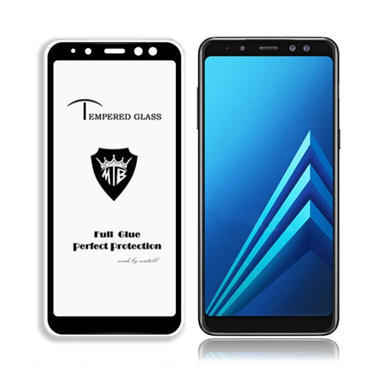 MIETUBL Full Screen Full Glue Anti-fingerprint Tempered Glass Film for Galaxy Galaxy A8 (2018) (Black)