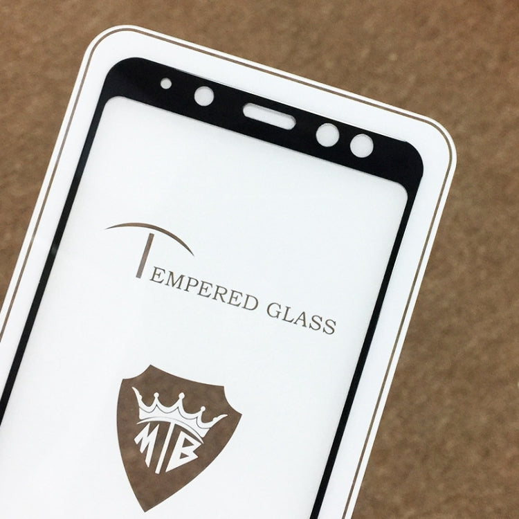 25 PCS MIETUBL Full Screen Full Glue Anti-fingerprint Tempered Glass Film for Galaxy A8 (2018) (Black)