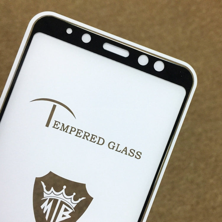 MIETUBL Full Screen Full Glue Anti-fingerprint Tempered Glass Film for Galaxy A8+ (2018) (Black)