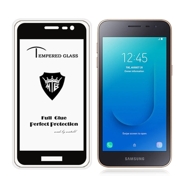 MIETUBL Full Screen Full Glue Anti-fingerprint Tempered Glass Film for Galaxy J2 Core (Black)