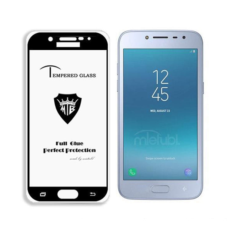 MIETUBL Full Screen Full Glue Anti-fingerprint Tempered Glass Film for Galaxy J2 Pro (2018) (Black)