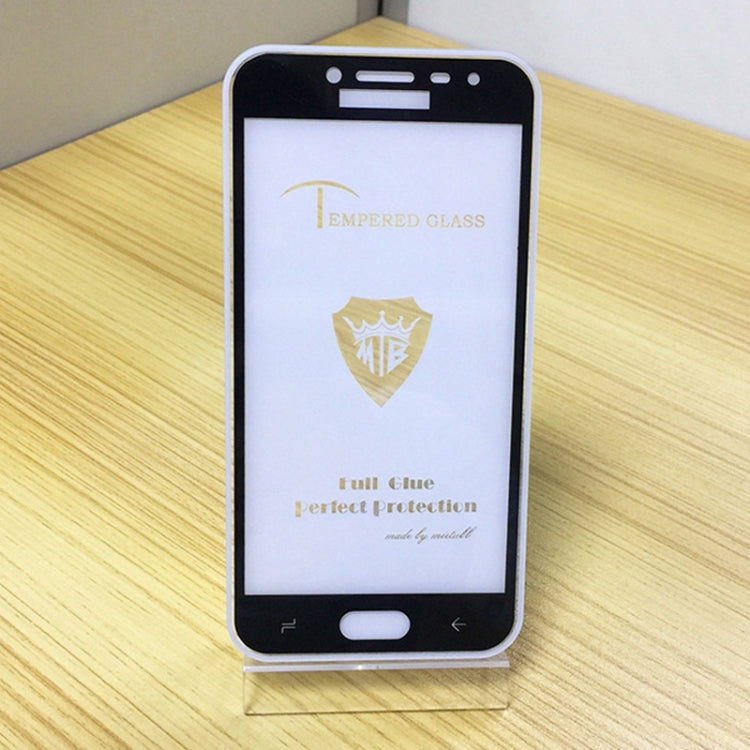 MIETUBL Full Screen Full Glue Anti-fingerprint Tempered Glass Film for Galaxy J2 Pro (2018) (Black)