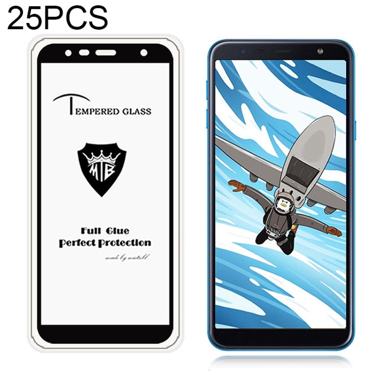 25 PCS MIETUBL Full Screen Full Glue Anti-fingerprint Tempered Glass Film for Galaxy J4 Core (Black)