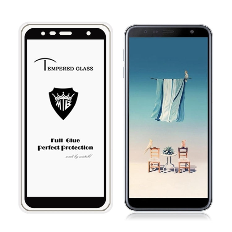 MIETUBL Full Screen Full Glue Anti-fingerprint Tempered Glass Film for Galaxy J4+ (Black)