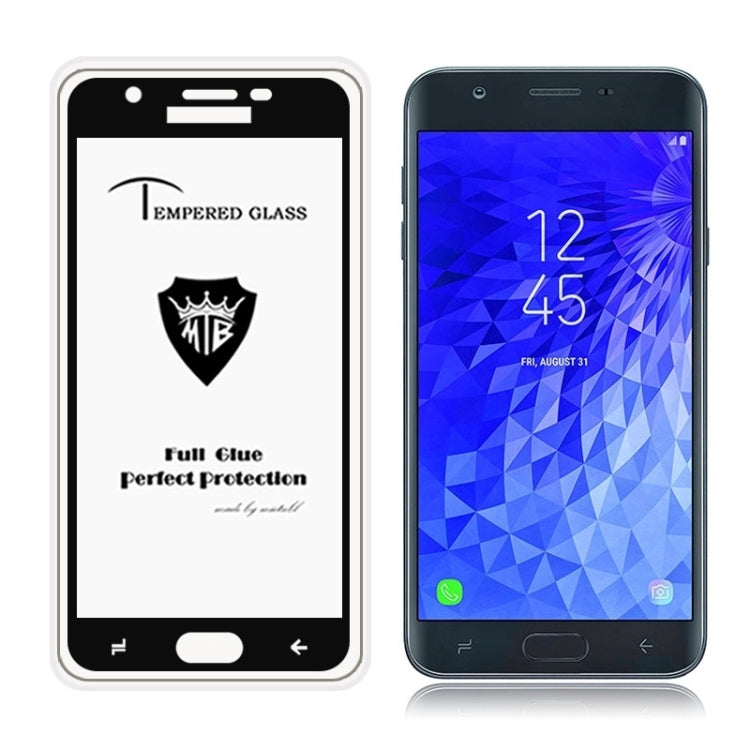 MIETUBL Full Screen Full Glue Anti-fingerprint Tempered Glass Film for Galaxy J7 (2018) (Black)