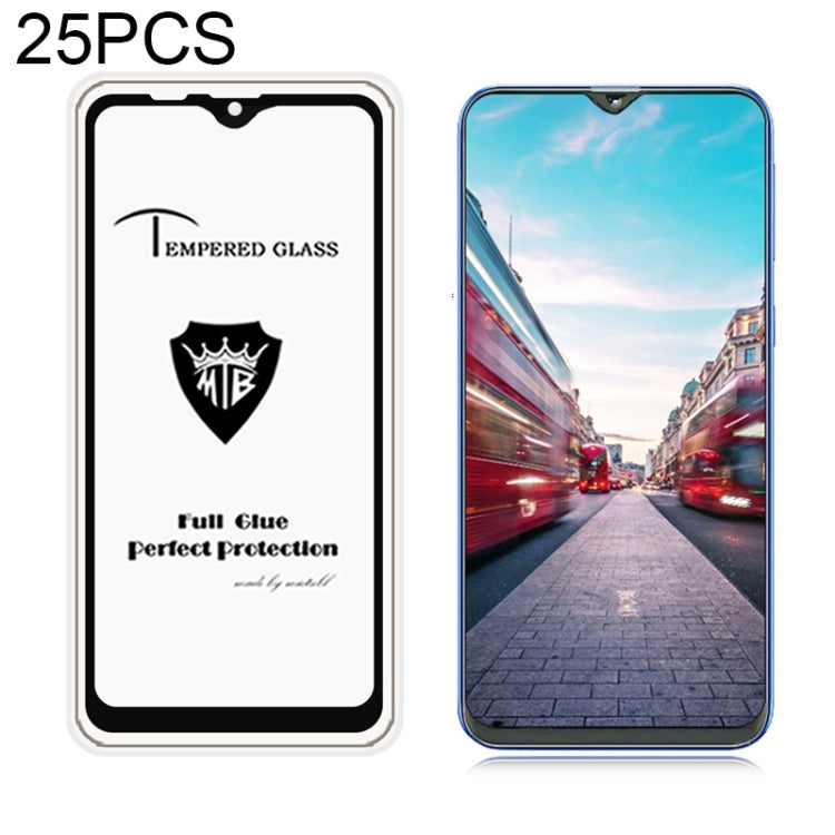 25 PCS MIETUBL Full Screen Full Glue Anti-fingerprint Tempered Glass Film for Galaxy M10 (Black)